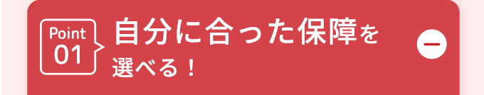 Point01
自分に合った保障を選べる!