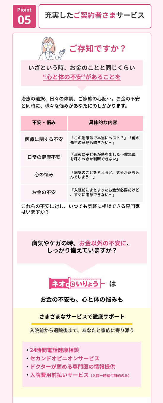 Pioint05
充実したご契約者さまサービス