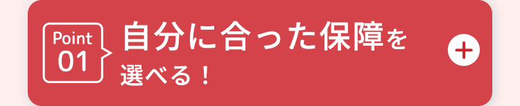 Point
01
自分に合った保障を
選べる!
+