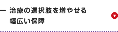 治療の選択肢を増やせる
幅広い保障