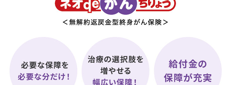 安心のDaiichi Lifeグループの
(旧 第一生命グループ)
がん保険
おかげさまで
保有契約件数
160円
突破!
件
※第一ネオ生命全商品の累計
ネオde がん ちりょう
<無解約返戻金型終身がん保険>
治療の選択肢を
必要な保障を
給付金の
必要な分だけ!
増やせる
幅広い保障!
保障が充実
もしものときのために
今できることを。
(登) B26N2015