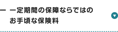 一定期間の保障ならではの
お手頃な保険料