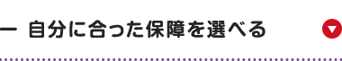 自分に合った保障を選べる