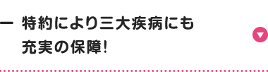 特約により三大疾病にも
充実の保障!