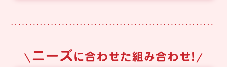 ニーズに合わせた組み合わせ!/